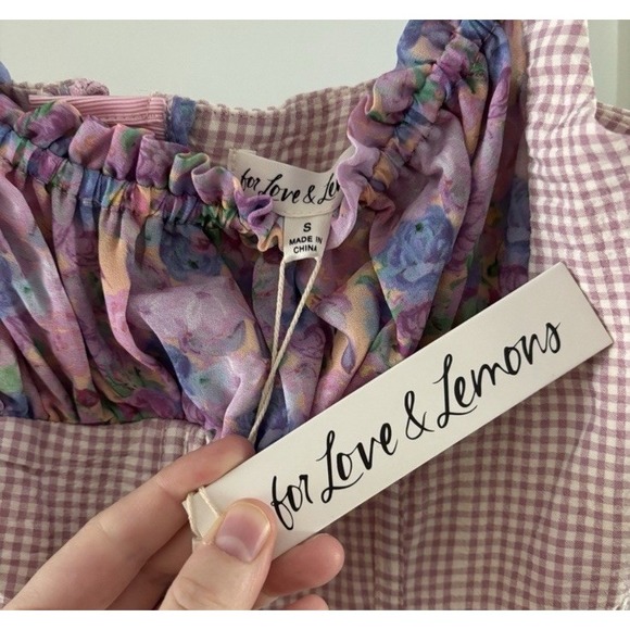 FOR LOVE & LEMONS Brenna Cute Corset Country Mini Floral Dress Women's Small NWT - Picture 3 of 3